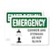 Signmission Shower And Eyewash Do Not Block With Symbol, 5 in W x Rectangle, Vinyl Decal OS-2PACK-EM-D-35-L-10420 - alternate 1
